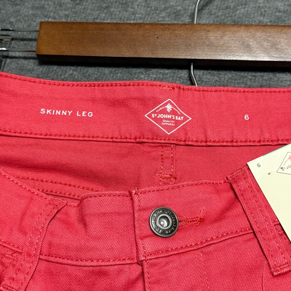 St John’s Bay Coral Mid Rise Skinny Jeans Women’s Size 6 NWT - Picture 5 of 10
